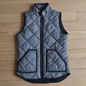 J Crew Quilted Down Vest Size XXS Gray
